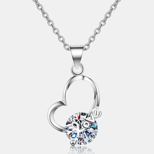 Lumina Heart 2 Carat Moissanite 925 Sterling Silver Beloved Necklace