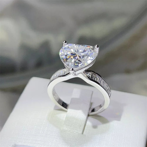 Lumina Heart 5 Carat Moissanite 925 Sterling Silver Mon Amour Solitaire Ring