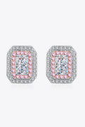 Sensa Moderna 1 Carat Moissanite 925 Sterling Silver Contrast Geometric Stud Earrings