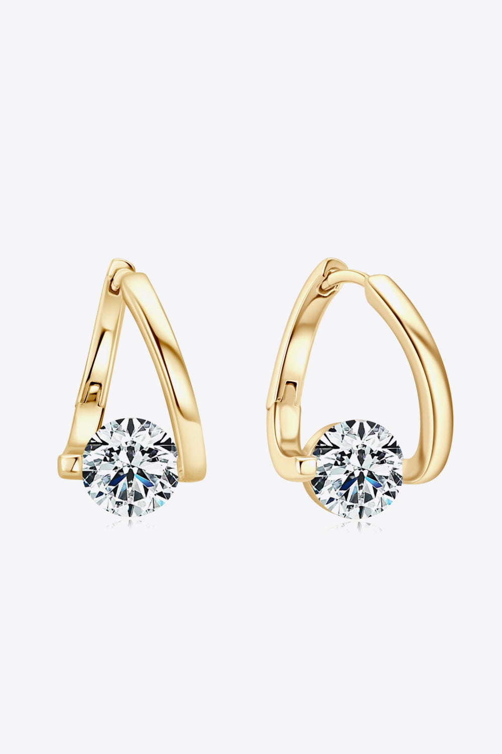 Sensa Moderna 2 Carat Moissanite 925 Sterling Silver Huggie Hoop Earrings
