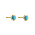 Lumina Sky Blue Natural Stone 925 Sterling Silver Round Stud Earrings