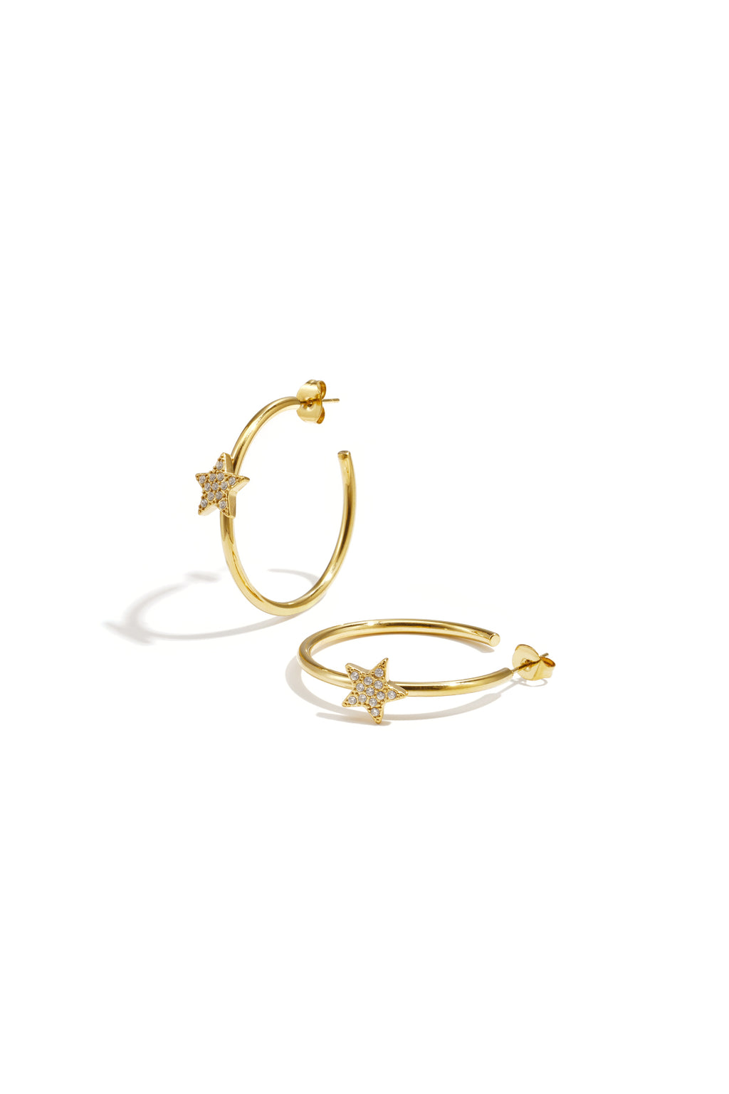 Sensa Grid Star Rhinestone Hoop Earrings