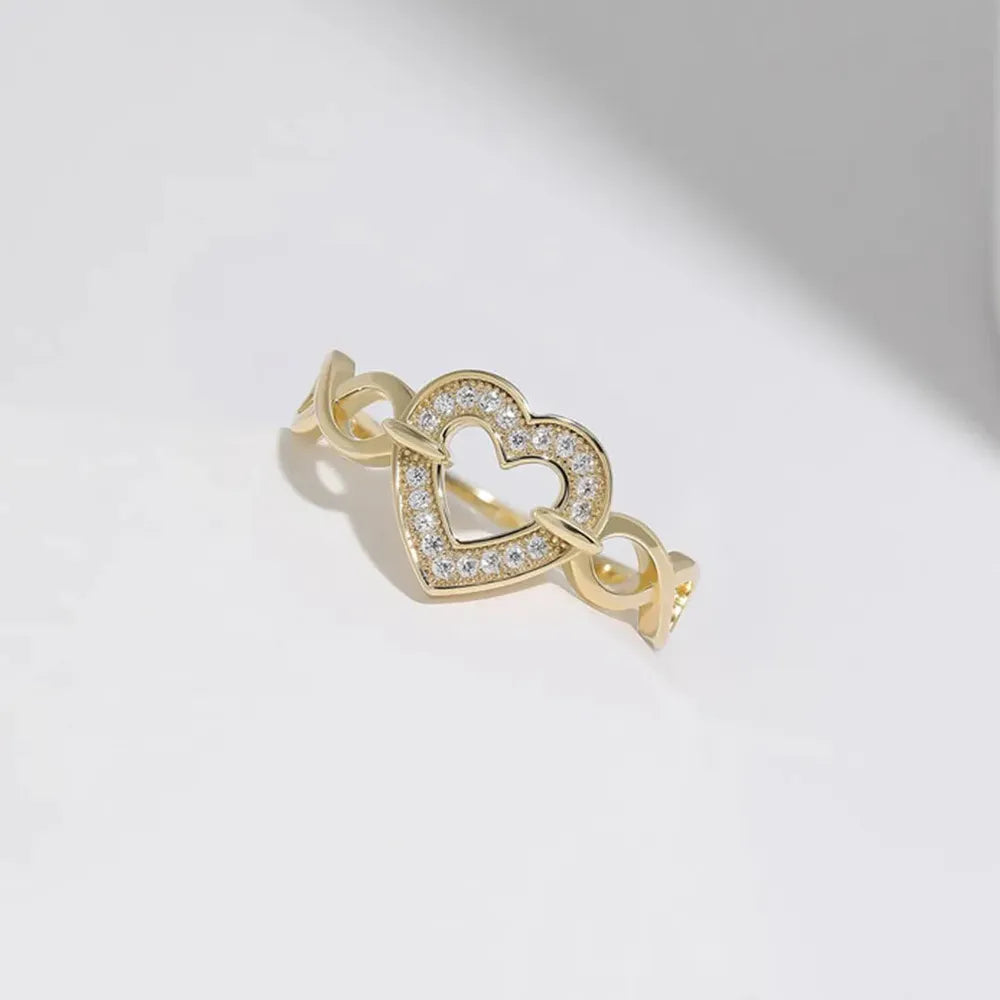 Lumina Heart 18K Gold-Plated 925 Sterling Silver Heart Ring