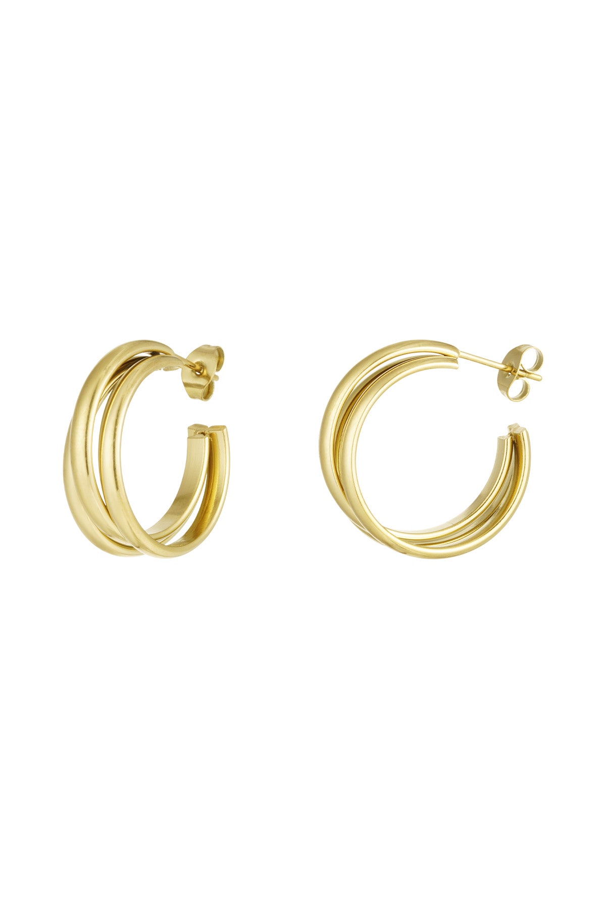 Sensa Moderna Triple Treasure Statement Hoop Earrings
