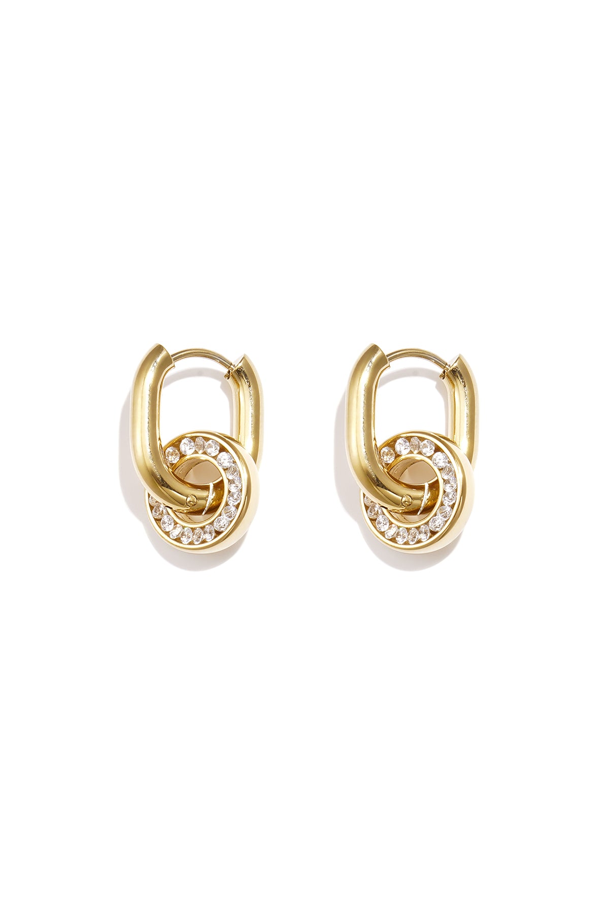Sensa Grid Zircon Oval Drop Earrings