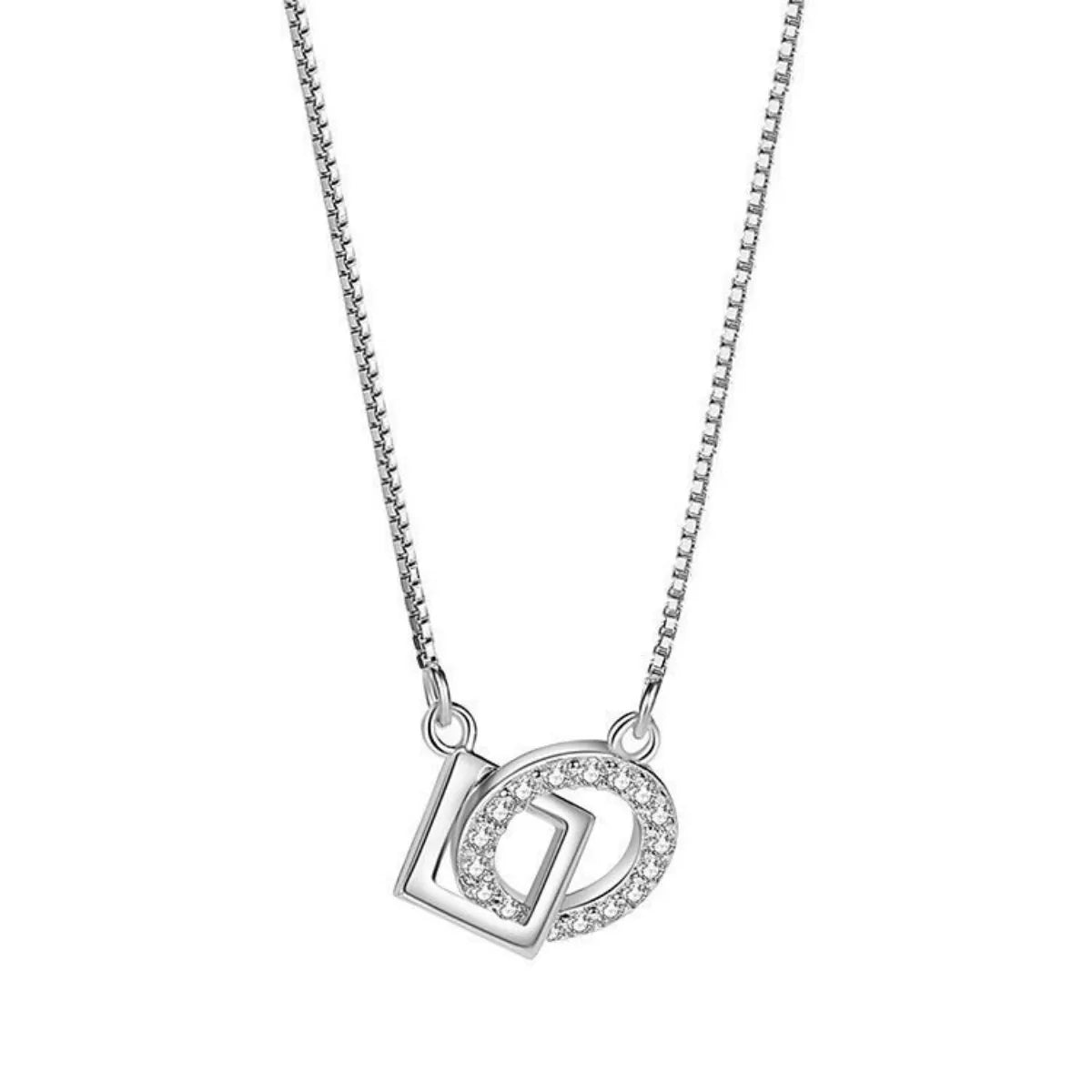 Sensa Grid Zircon 925 Sterling Silver Geometric Necklace