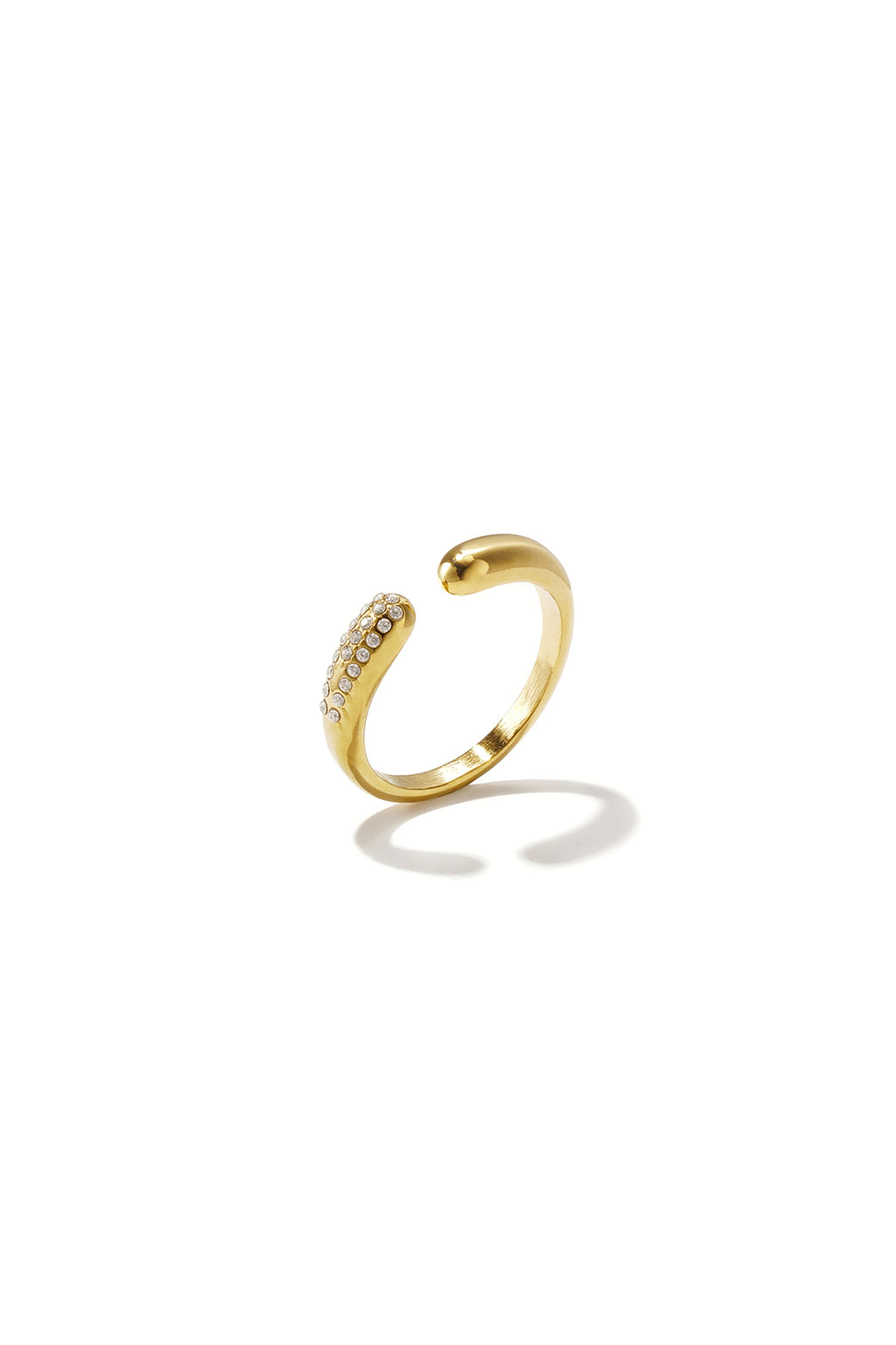 Sensa Grid 14K Gold Plated Rhinestone Adjustable Ring