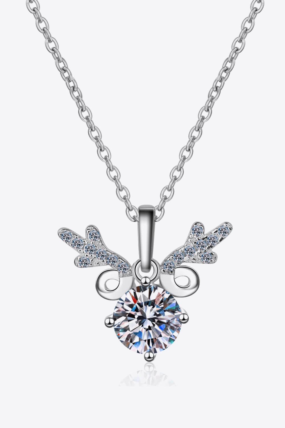 Sensa Moderna 1 Carat Moissanite 925 Sterling Silver Halo Necklace