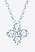 Sensa Moderna 0.4 Carat Moissanite 925 Sterling Silver Four Leaf Clover Pendant Necklace