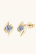 Sensa Moderna 1 Carat Moissanite 925 Sterling Silver Solitaire Stud Earrings