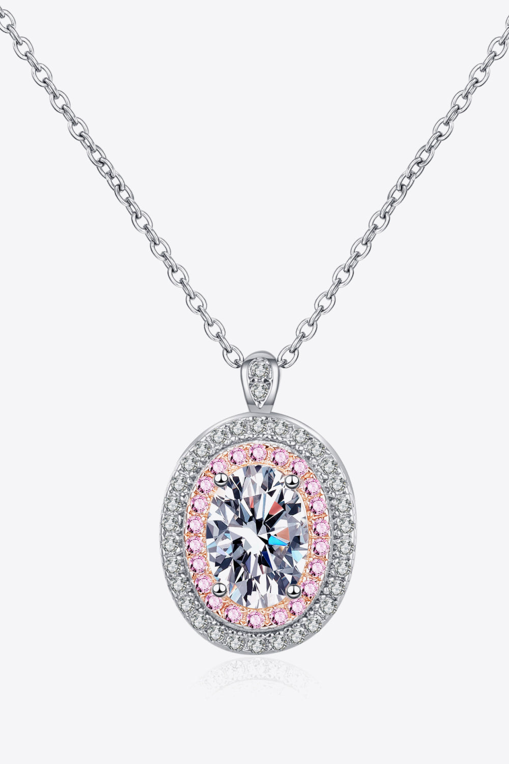 Sensa Moderna 1 Carat Moissanite 925 Sterling Silver Geometric Pendant Necklace