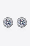 Sensa Moderna 2 Carat Moissanite 925 Sterling Silver Rope Frame Stud Earrings