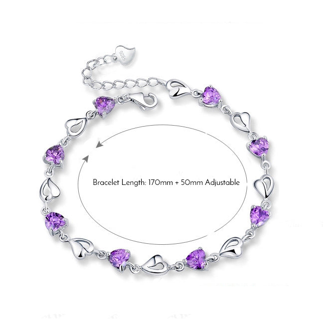 Lumina Splash Cubic Zirconia 925 Sterling Silver Eight-Stone Bracelet