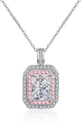 Sensa Moderna 1 Carat Moissanite 925 Sterling Silver Geometric Pendant Chain Necklace