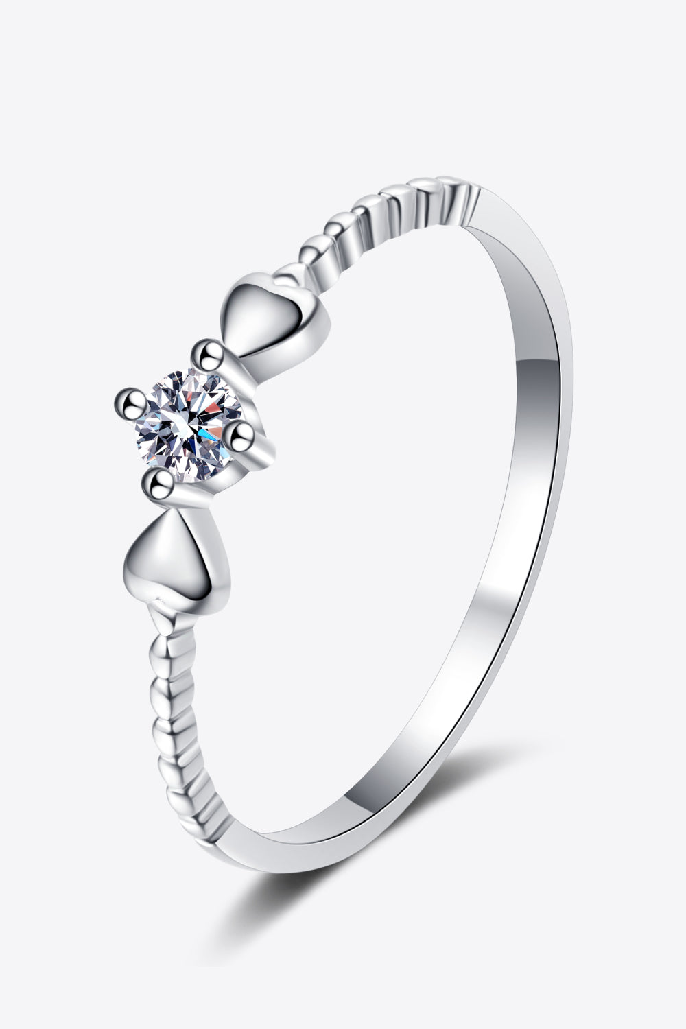 Lumina Heart 0.1 Carat Moissanite 925 Sterling Silver Mon Amour Ring