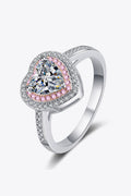 Lumina Heart 1 Carat Moissanite 925 Sterling Silver Heart Band Ring