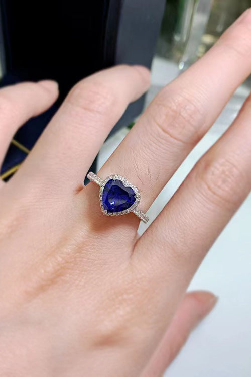 Lumina Heart 2 Carat Moissanite 925 Sterling Silver Beloved Side Stone Ring