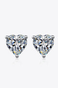 Lumina Heart 2 Carat Moissanite 925 Sterling Silver Beloved Stud Earrings