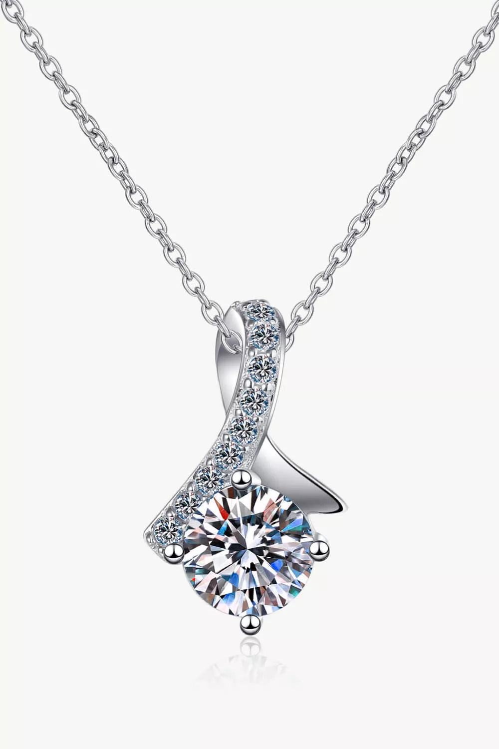 Sensa Moderna 1 Carat Moissanite 925 Sterling Silver Chic Pendant Necklace