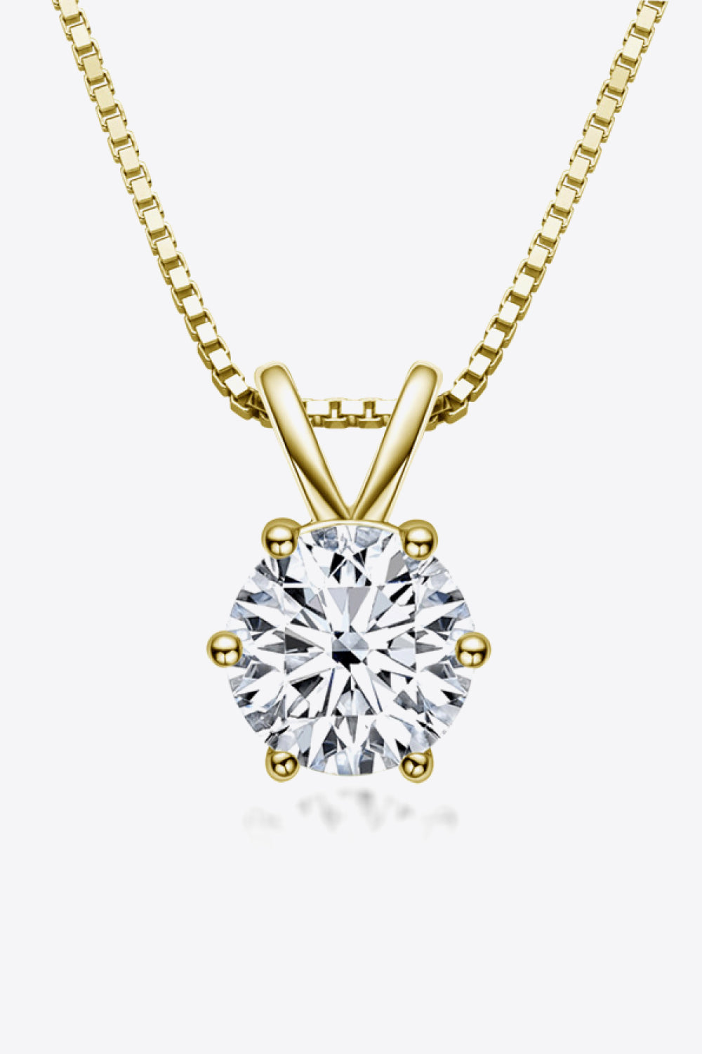 Sensa Moderna 1 Carat Moissanite 925 Sterling Silver Round Pendant Necklace