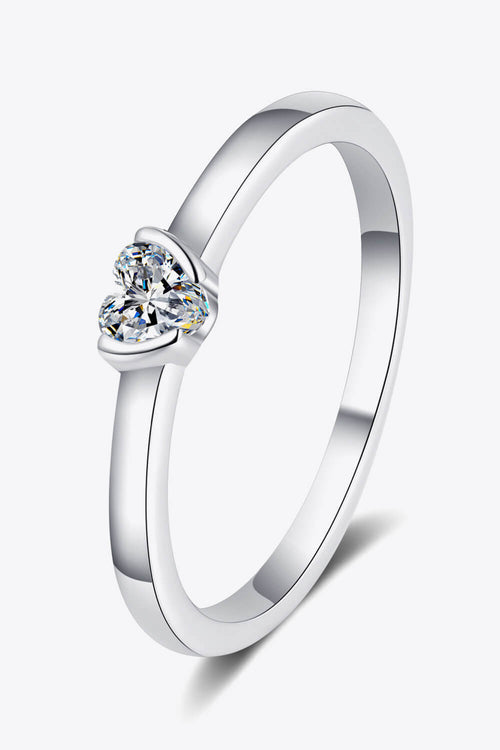 Lumina Heart 0.3 Carat Moissanite 925 Sterling Silver Beloved Solitaire Ring