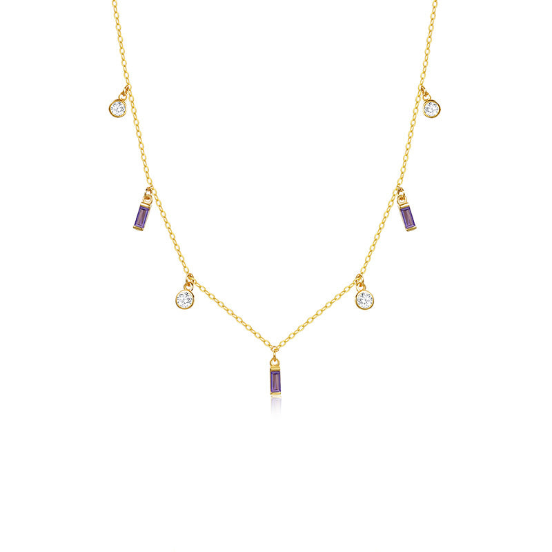 Lumina Splash Cubic Zirconia 925 Sterling Silver Geometric Necklace