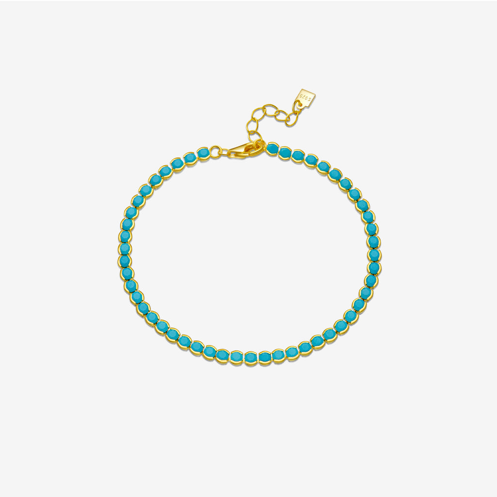 Lumina Sky Turquoise 925 Sterling Silver Tennis Bracelet