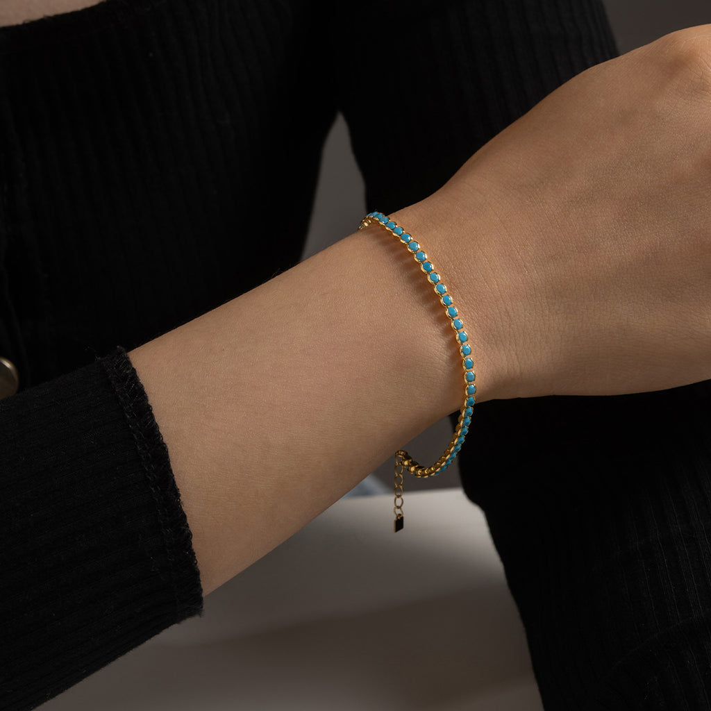 Lumina Sky Turquoise 925 Sterling Silver Tennis Bracelet