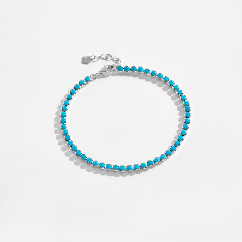 Lumina Sky Turquoise 925 Sterling Silver Tennis Bracelet