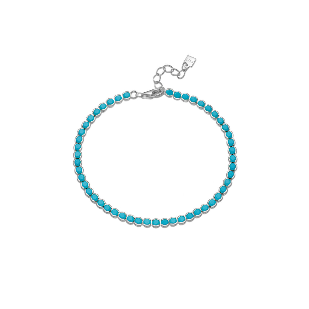 Lumina Sky Turquoise 925 Sterling Silver Tennis Bracelet