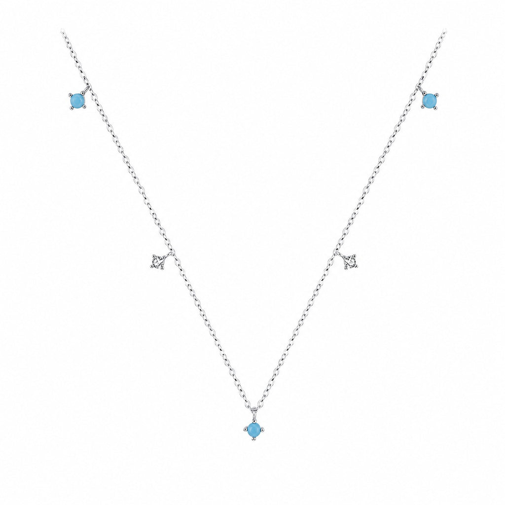 Lumina Sky Turquoise 925 Sterling Silver Geometric Necklace