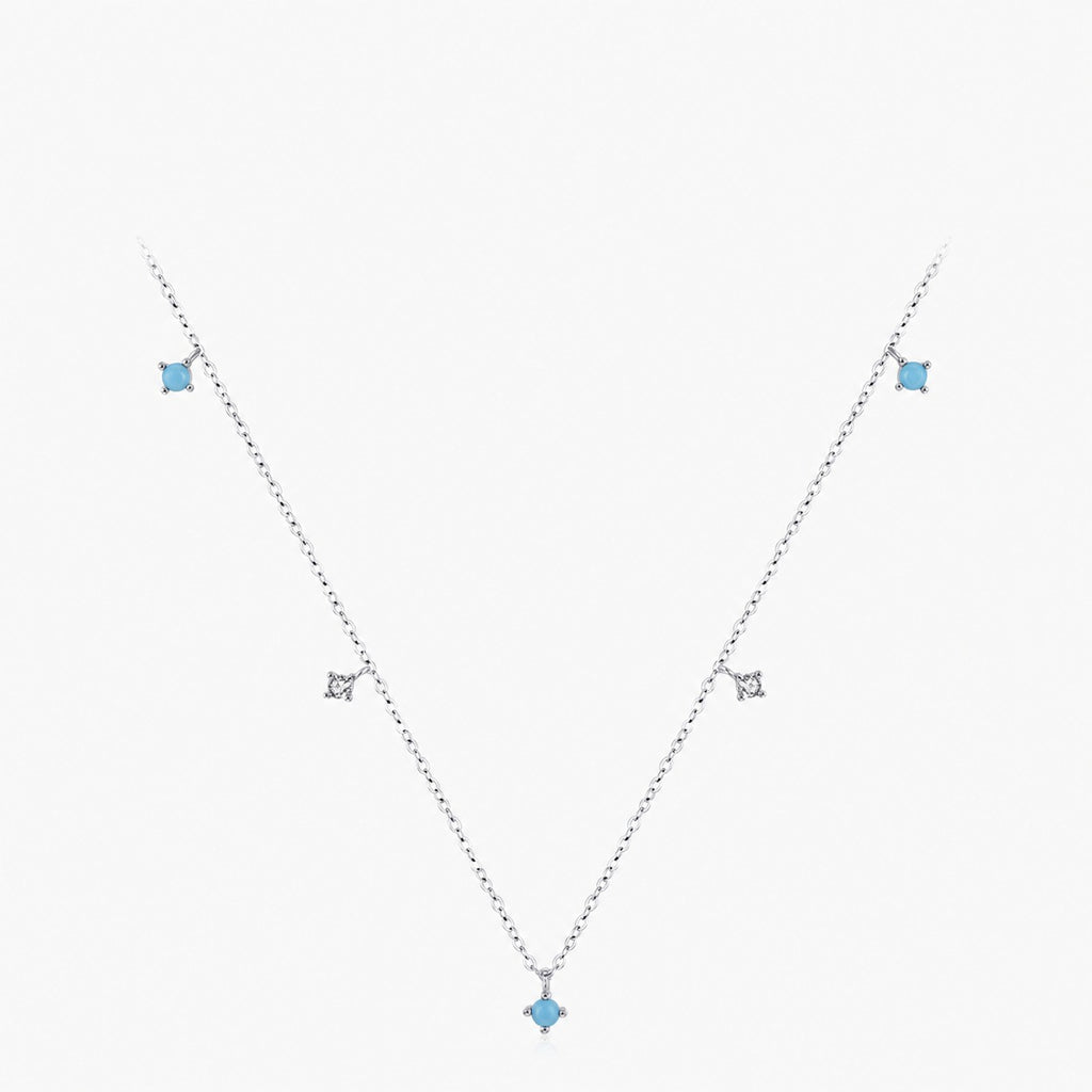 Lumina Sky Turquoise 925 Sterling Silver Geometric Necklace
