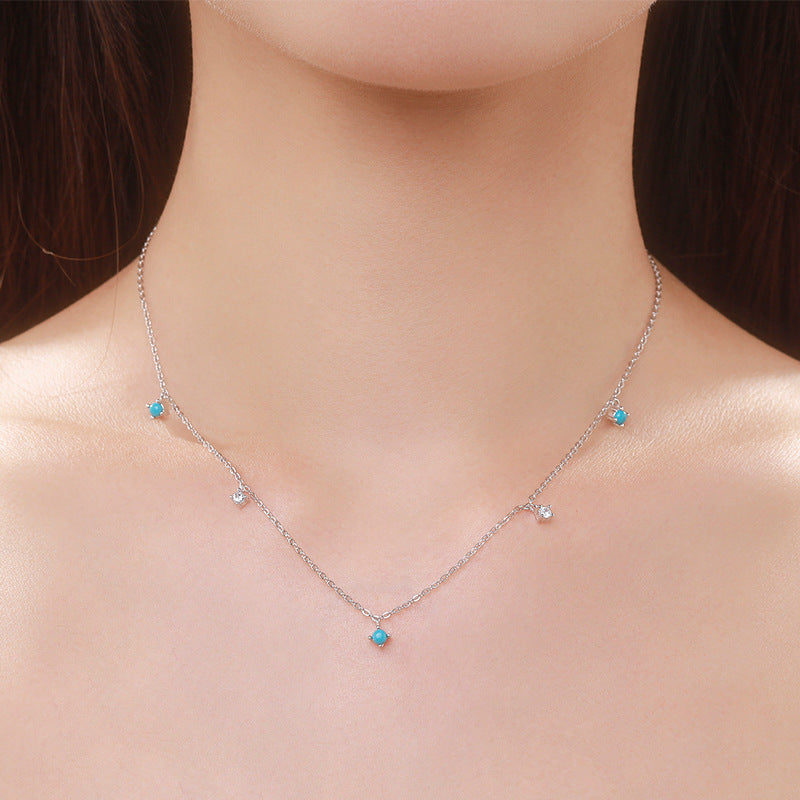 Lumina Sky Turquoise 925 Sterling Silver Geometric Necklace