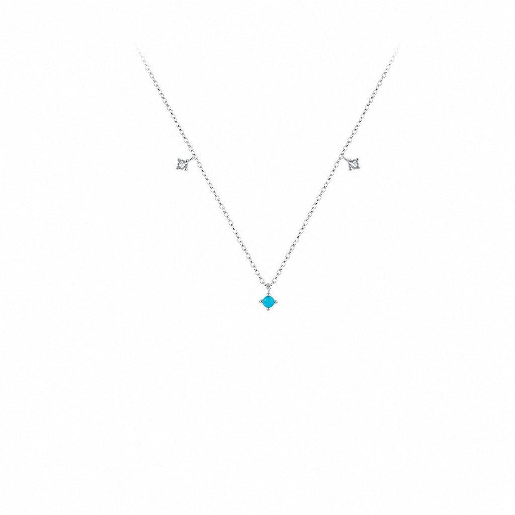 Lumina Sky Turquoise 925 Sterling Silver Geometric Necklace