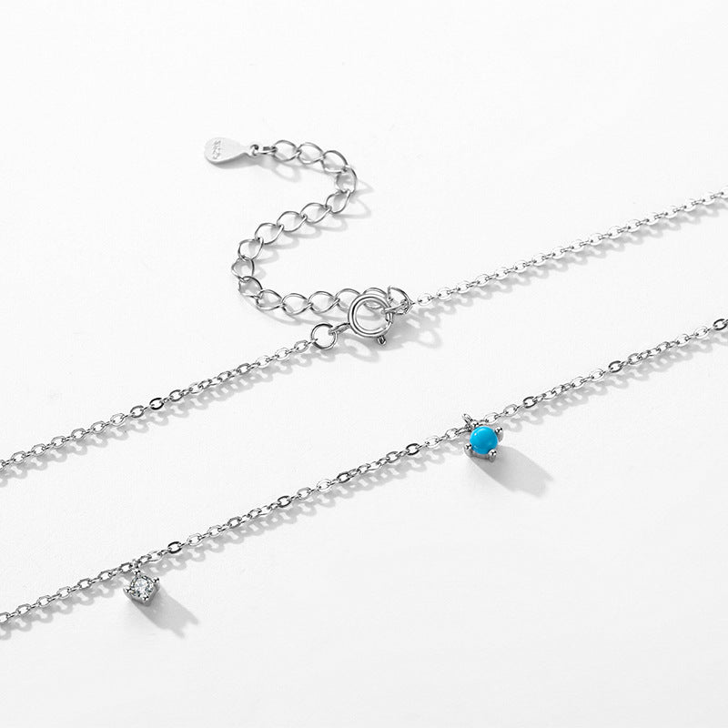 Lumina Sky Turquoise 925 Sterling Silver Geometric Necklace