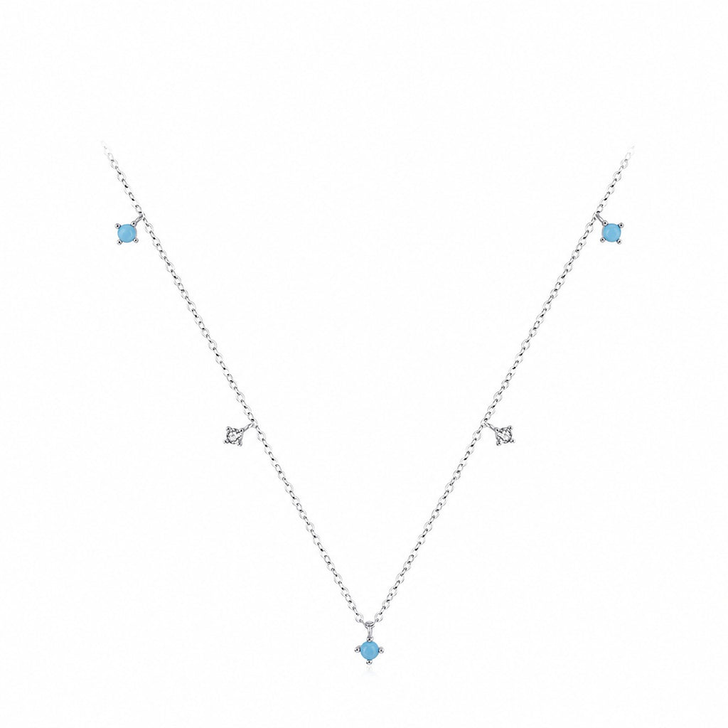Lumina Sky Turquoise 925 Sterling Silver Geometric Necklace