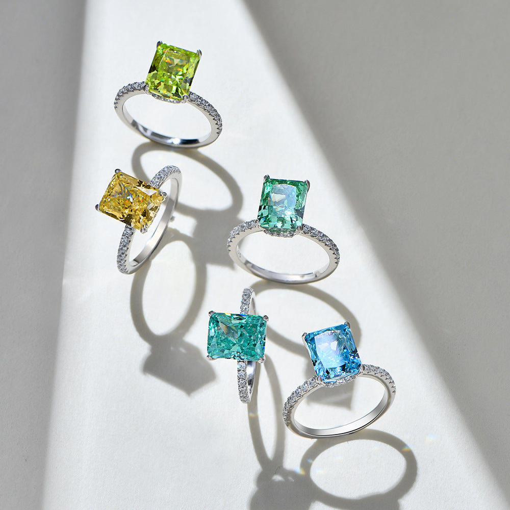 Lumina Splash Cubic Zirconia 925 Sterling Silver Baguette Ring