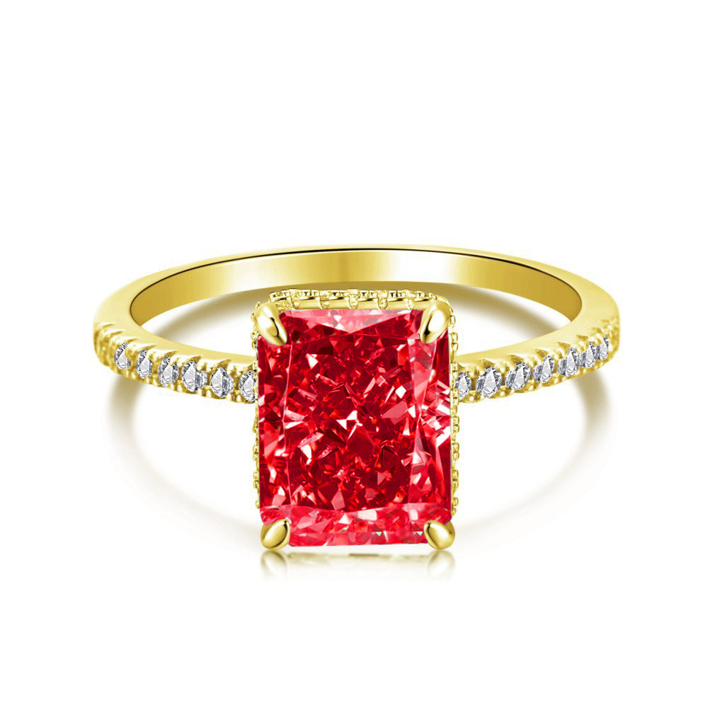 Lumina Splash Cubic Zirconia 925 Sterling Silver Baguette Ring