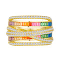 Lumina Splash Cubic Zirconia 925 Sterling Silver Multi-Layer Cross Ring