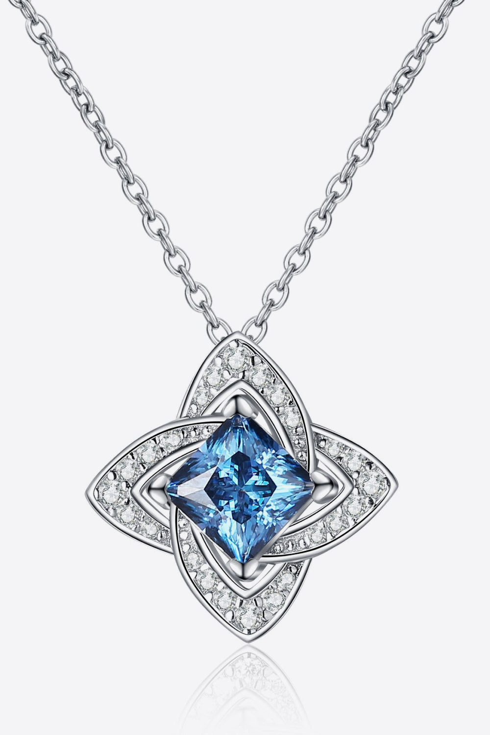 Sensa Moderna 1 Carat Moissanite 925 Sterling Silver Floral Pendant Necklace