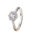 Sensa Moderna 0.5 Carat Moissanite 925 Sterling Silver Snowflake Halo Pavé Ring