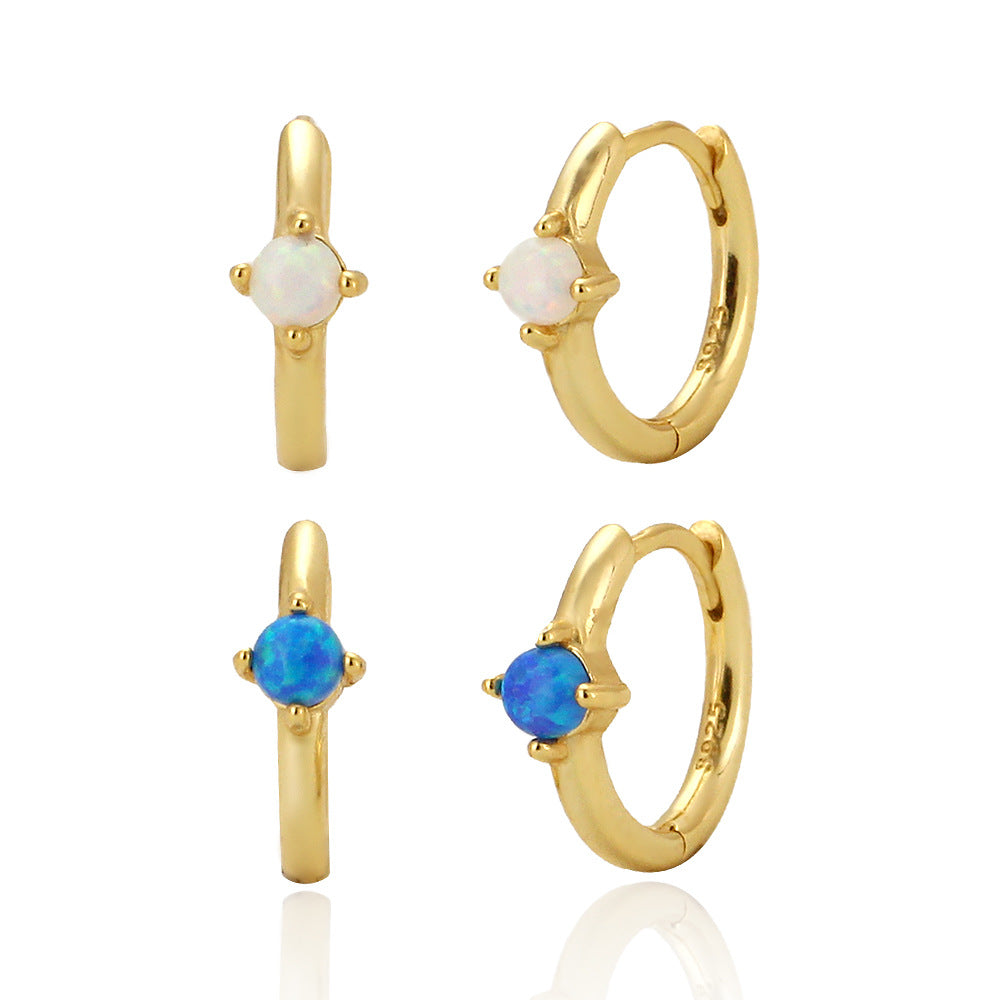 Lumina Splash 925 Sterling Silver Round Hoop Earrings