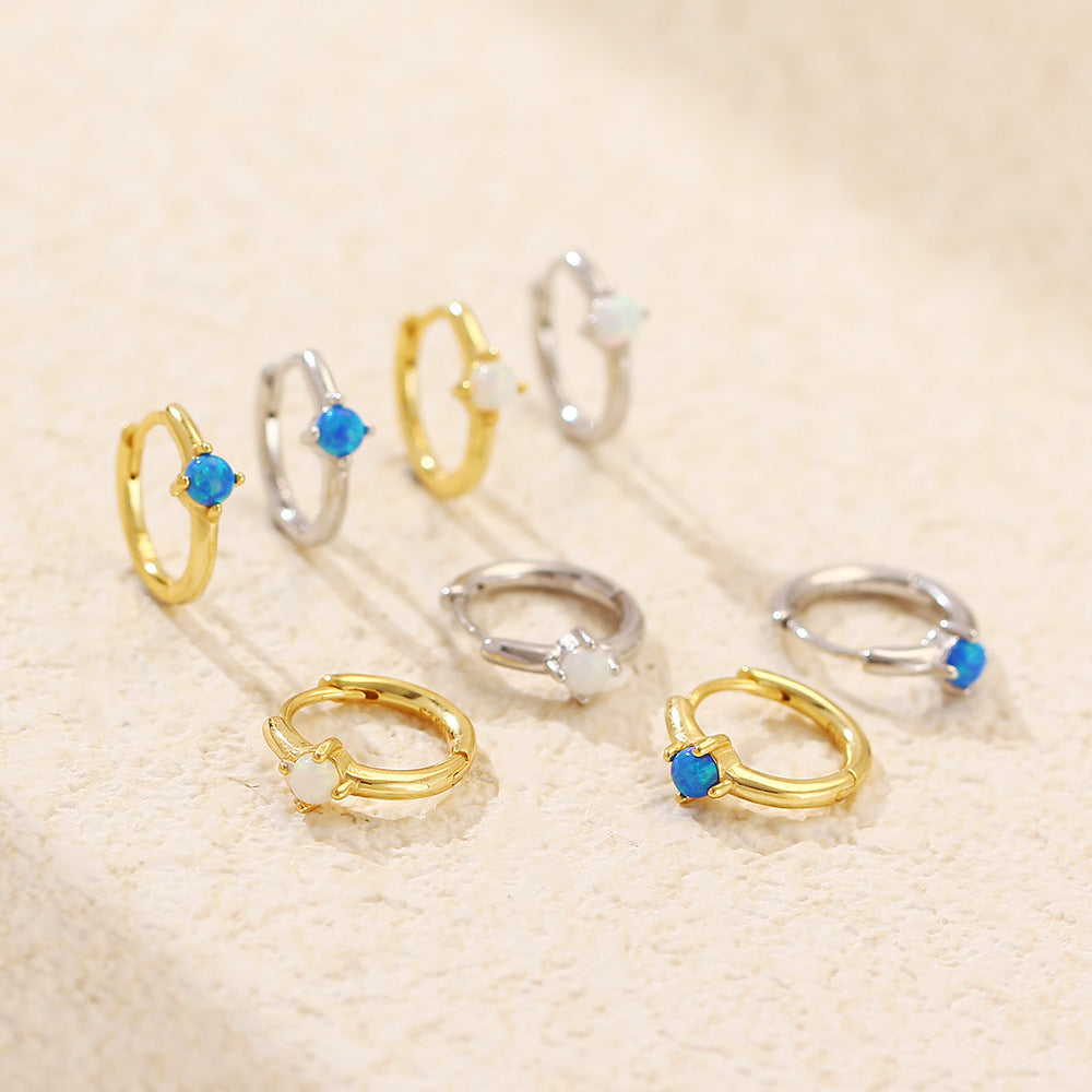 Lumina Splash 925 Sterling Silver Round Hoop Earrings