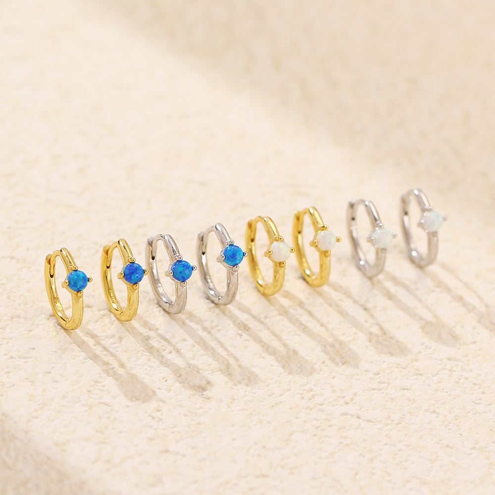 Lumina Splash 925 Sterling Silver Round Hoop Earrings