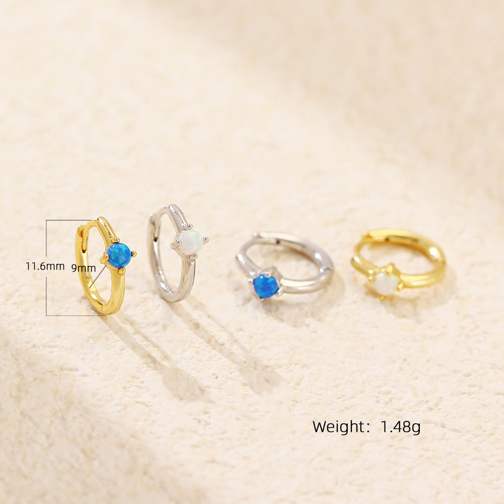 Lumina Splash 925 Sterling Silver Round Hoop Earrings