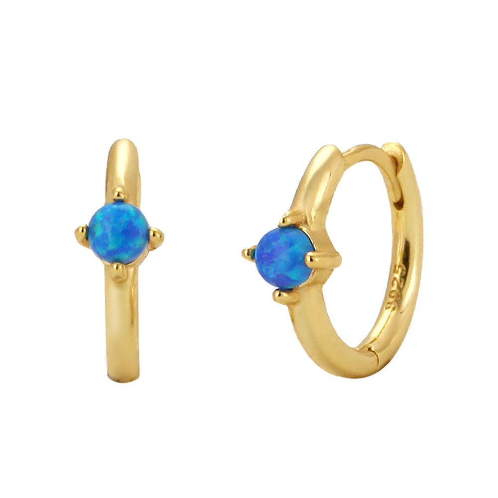 Lumina Splash 925 Sterling Silver Round Hoop Earrings