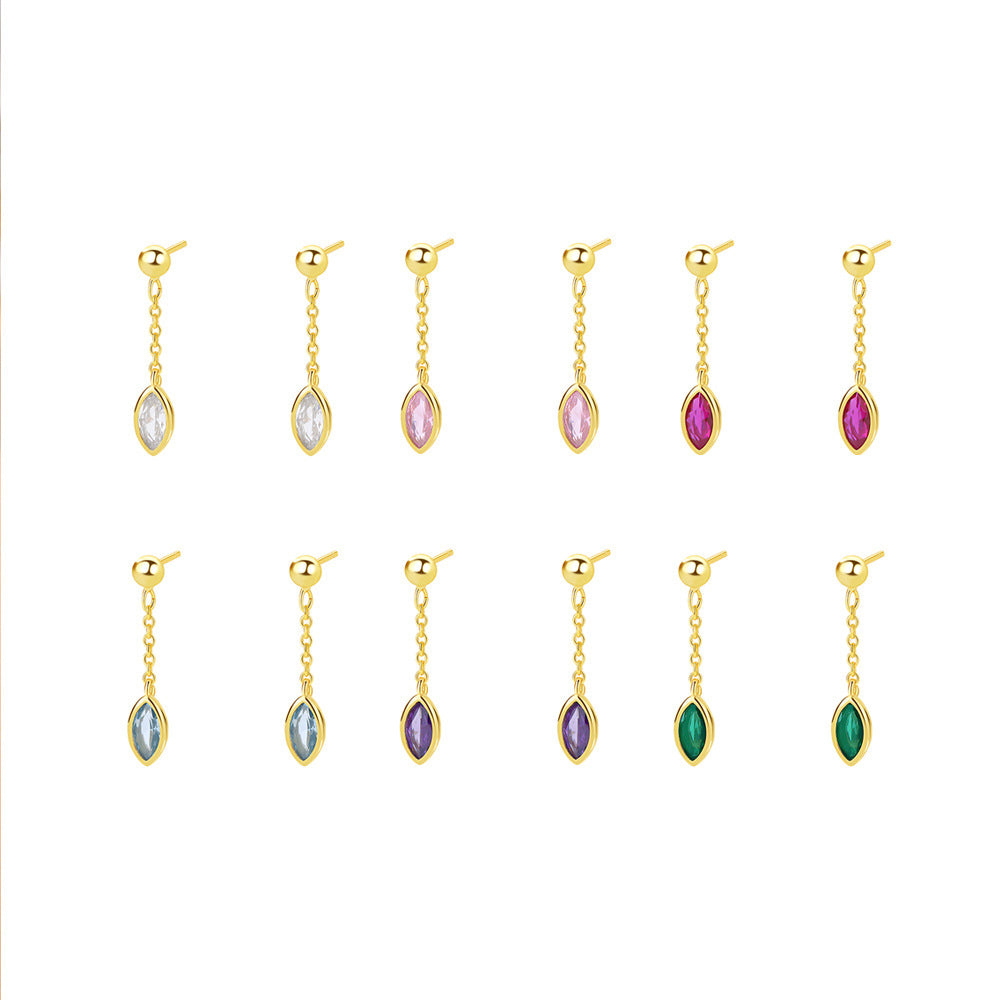 Lumina Splash Cubic Zirconia 925 Sterling Silver Drop Earrings