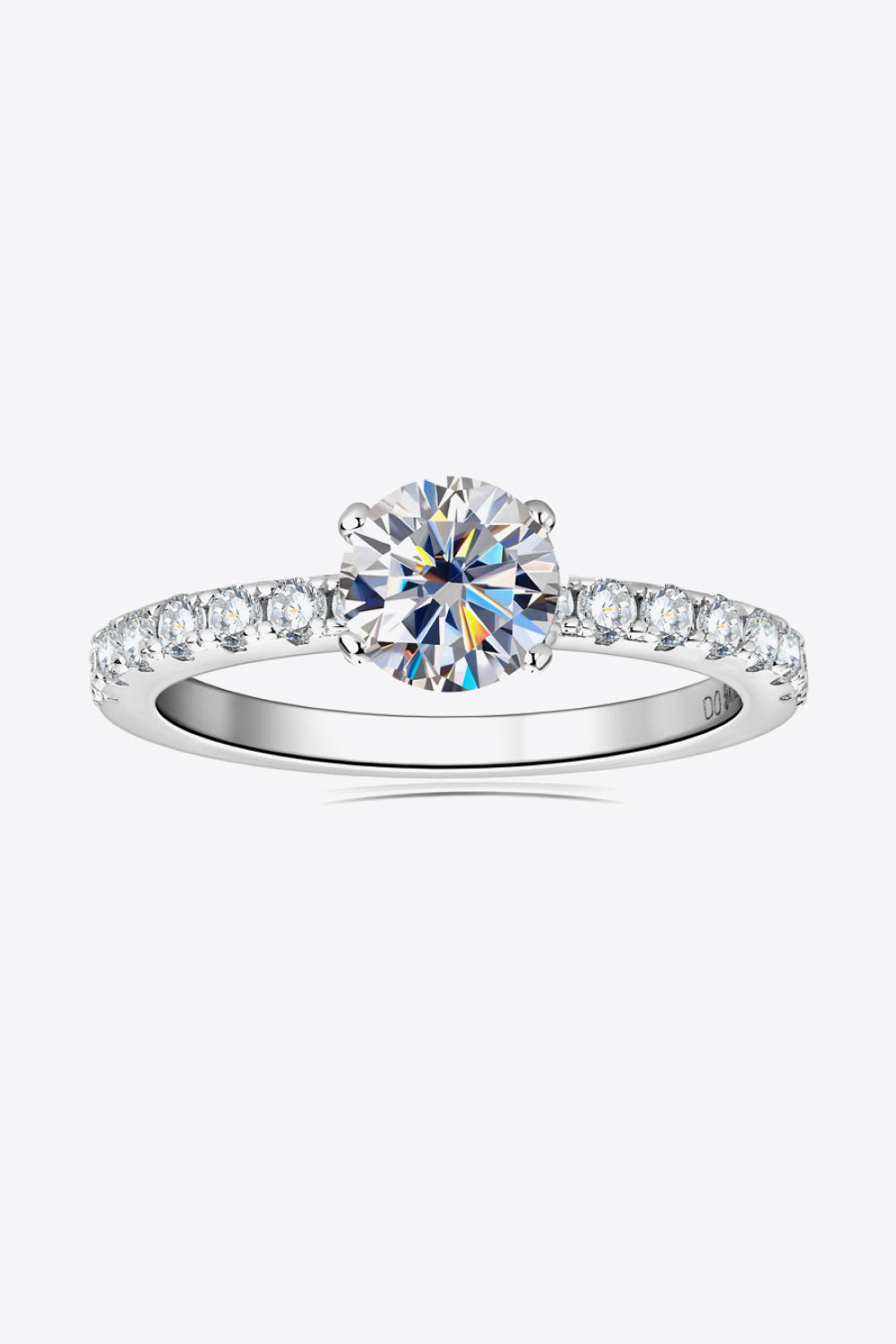 Sensa Moderna 0.8 Carat Moissanite 925 Sterling Silver Side Stone Ring