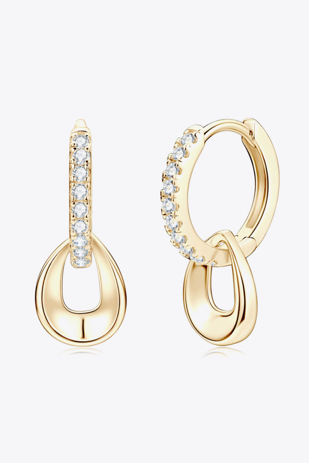 Sensa Grid Moissanite 925 Sterling Silver Double Hoop Earrings