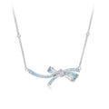 Lumina Sky Cubic Zirconia 925 Sterling Silver Bow Pendant Necklace